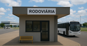 Imagem representa um puxadinho de 20 m² anexo ao terminal central do transporte coletivo de são José dos Pinhais -PR